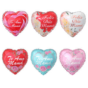 Globos de aluminio de 18 pulgadas para decoración del Día de la madre, globo con forma de corazón, I love you MOM, inglés, español, te amo feliz, dia <span class=keywords><strong>mama</strong></span> - Product Image 5