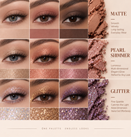 Palette de fards à paupières 15 couleurs imperméable, finitions mates, nacrées, brillantes et pailletées, pour femmes, fabrication OEM/ODM