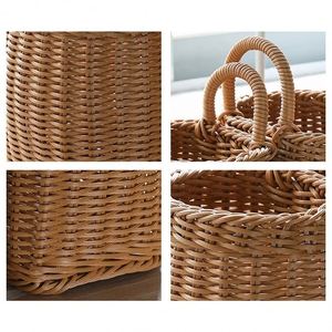 Thêm lớn wicker cản trở với nắp có thể tháo rời dây giỏ nuôi 3 Tier treo tường giỏ thiên nhiên mây thương mại tre sử dụng - Product Image 2