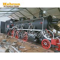 Modelo de Locomotora de Vapor de Metal Estilo Punk Retro, Decoración para el Hogar, Artesanía Metálica, Tren de Vapor