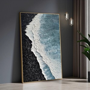 Peintures abstraites de paysages marins, peintures sur toile encadrées, art mural adapté à la décoration murale du salon, décoration de la maison - Product Image 2