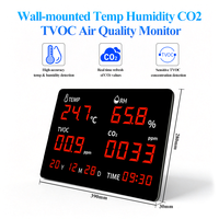 Monitor de calidad del aire interior, detector de CO2, TVOC, temperatura y humedad, pantalla LED de alta precisión con calendario de alarma para el hogar y la oficina