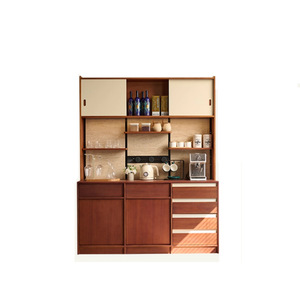 Retro Solid Wood Sideboard <b>Wall</b> Mounted Tall <b>Cabinet</b> Nordic Japanese Style Wine Storage <b>Display</b> <b>Cabinet</b> Living Room Furniture - Product Image 5