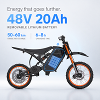 Moto électrique tout-terrain 3000W 48V 20Ah 37.3Mph GT2000 pour motocross et sports