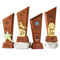 Trophée haut de gamme en bois massif durable, sur mesure, imprimé UV, thème arbres, médaille de championnat, cérémonie de remise des prix annuelle, plaque de champion