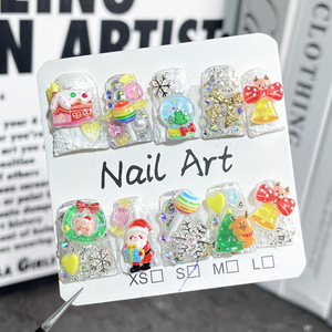 Venta al por mayor 10 piezas hecho a mano acrílico 3D Navidad diseño pato pico en forma <span class=keywords><strong>de</strong></span> <span class=keywords><strong>uñas</strong></span> lindo falso diseñador prensa <span class=keywords><strong>uñas</strong></span> - Product Image 2