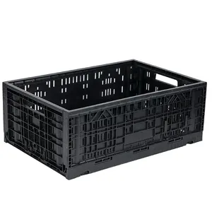 600*400*230mm Plastic Crates Stackable Collapsible Folding Crate Moving Crate Stacking Fruit Vegetable Baskets