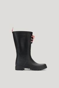 Bottes <span class=keywords><strong>de</strong></span> <span class=keywords><strong>pluie</strong></span> cylindriques imperméables pour femmes, hauteur genou, <span class=keywords><strong>bleu</strong></span> <span class=keywords><strong>marine</strong></span>, motif floral, en caoutchouc, vente en gros transfrontalière - Product Image 4
