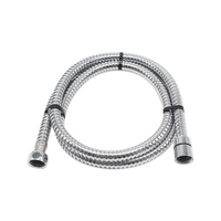 Tuyau de douche moderne en acier inoxydable, durable, argenté brillant, double verrouillage anti-torsion, flexible, G1/2, pour salle de bain