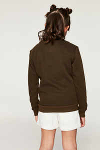 Meilleure vente col demi-zip 40% coton, 57% polyester 3% chandails en spandex avec manches raglan pour enfant - Product Image 3