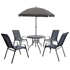 Manufacturer wholesale wrought steel <strong>umbrella</strong> multifunctional outdoor leisure <strong>table</strong> and chair set - Product Image 2