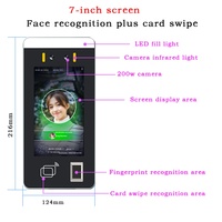 Sistema de Control de Acceso con Reconocimiento Facial Basado en la Nube Tendcent TM81-P, Terminal de Control de Asistencia con Huella Dactilar y Pantalla LCD
