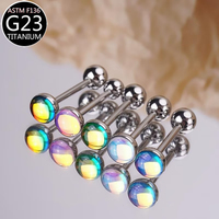 Anneaux de piercing pour langue de qualité implantable Freya, bijoux de piercing corporel en titane, clous de nez et boucles d'oreilles en cristal tendance pour femmes