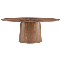Table ovale de luxe moderne et élégante en bois massif, design complet pour salle à manger et salon, idéale pour l'entrée.