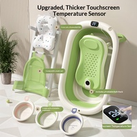 Baignoire pliable en plastique pour enfants avec fonction de trempage, taille extra-large, bassin de bain pour bébé nouveau-né