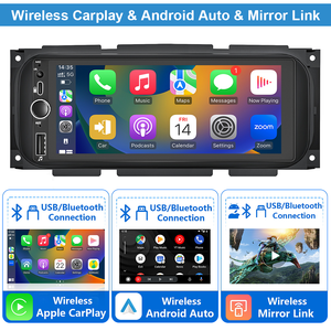 Autoradio Android 15.0 pour Dodge/Chrysler/Jeep, écran tactile 6,9'', 4 Go + 64 Go, CarPlay sans fil, Android Auto, <span class=keywords><strong>navigation</strong></span> GPS - Product Image 2