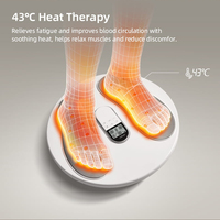 Masseur de pieds électrique sans fil multifonctionnel avec compresse chaude, thérapie par lumière rouge, EMS, TENS et électrodes