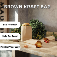 Pochette en papier kraft résistant à l'huile, sac à collation anti-graisse pour poulet frit, aliments cuits au four, à emporter