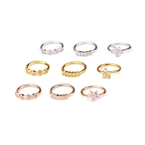 Di Modo del commercio all'ingrosso di Modo Piercing Setto <span class=keywords><strong>acciaio</strong></span> <span class=keywords><strong>Chirurgico</strong></span> Dell'orecchio della Cartilagine anello al Naso Naso Anello con zircone - Product Image 3