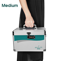 Boîte de rangement carrée double couche Glosen M8031 en alliage d'aluminium, minimaliste, multi-usages, avec serrure à combinaison, pour trousse médicale, 10-20L