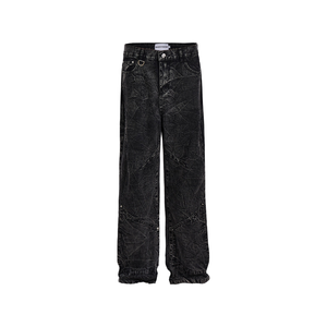 Jeans American Vintage de Pierna Recta con Efecto Desgastado para Verano, Unisex, Lavado Medio, Negro, Transpirables, Ecológicos, de Secado Rápido - Product Image 1