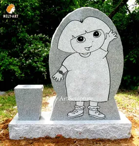 定制墓地天然石材手工雕刻大理石可爱儿童花岗岩墓碑