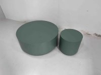 Table basse ronde convertible, couleur verte, taille et couleur personnalisables, design moderne en bois pour salon