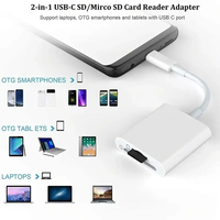 Lector de tarjetas de memoria USB C tipo C A Adaptador SD TF para convertidor de datos de tarjeta de teléfono móvil Cámara Salida de CC