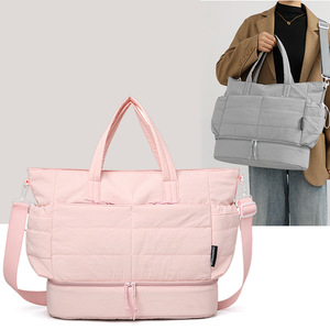 Sac de transport coréen léger matelassé grande capacité avec doubles poches latérales pour bouteilles d'eau et rangement multicouche pour courts séjours d'affaires - Product Image 6