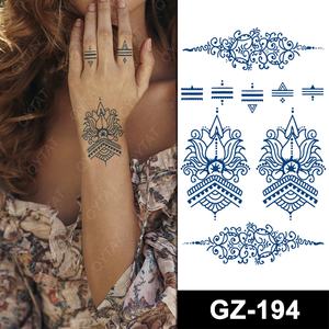Waterproof Fashion Small Cute <strong>Henna</strong> Fake Hand Finger Tattoo Designs Men Tribal Temporary <strong>Jagua</strong> Semi Permanent Tattoo Stickers - Product Image 2