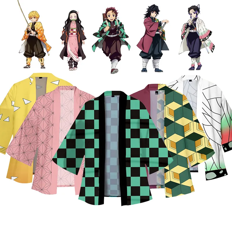 Nuovo anime kimono demone slayer haori kimono tokyo revendicatori costume cosplay di halloween