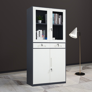 Placard de rangement verrouillable en métal personnalisable porte en verre classeur en acier mobilier de bureau chambre cuisine bureau à domicile - Product Image 3