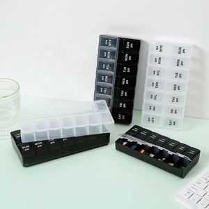 Pastillero Semanal de 7 Días, Resistente a Niños, de Grado Alimenticio, con Compartimentos AM/PM, Portátil, Multicolor, con Logotipo Personalizado - Product Image 3