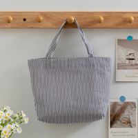 Sac fourre-tout d'été, style décontracté, sac à main rayé grande capacité, rétro et frais, sac de shopping à porter sous le bras