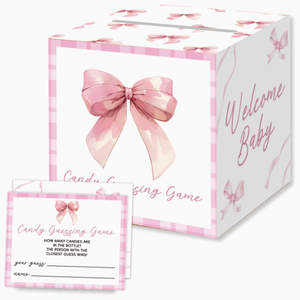 DAMAI Decoraciones para Baby Shower, Caja de Tarjetas de Juego, Artículos para Fiestas de Revelación de Género, Mariposa Rosa, Elefante Azul, Caja de Votación para Fiesta de Revelación - Product Image 2