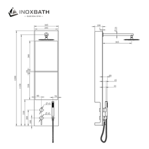 Niche de douche à insertion en acier inoxydable Gunmetal d'usine avec robinet de douche maison et hôtel salle de bain étagère de bain encastrée murale - Product Image 6