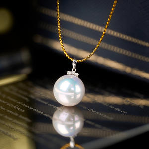 สร้อยคอไข่มุกมินิมอลเงินแท้ S925 ประดับเพชรเม็ดเล็ก 8-9 มม. คุณภาพพรีเมียม ใกล้เคียงความสมบูรณ์แบบ - Product Image 3