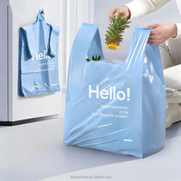Sacs de courses en plastique personnalisés imprimés pour boutiques de vêtements, avec logo, impression couleur CMJN, en gros