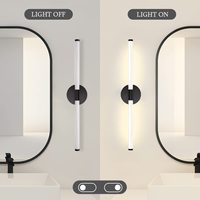 Lumière de Vasque de Salle de Bain 16W 4000K Noir LED Lumière de Miroir Anti-éblouissement Installation Latérale pour Maquillage Rasage Lampes Murales Modernes