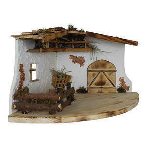 Establo de Madera Hecho a Mano ZICOM Alemania 55x35.5x29.5cm con Puerta, Figura y Juguete Navideño Único para Figuras de Granja de 8-12cm - Product Image 3