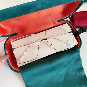 Montures de lunettes en métal carrées irrégulières de marque G, anti-lumière bleue, monture complète, unisexe, verres en acétate M2 7443 - Product Image 2