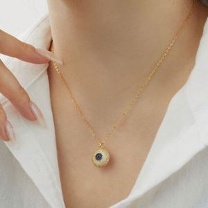 Collar con Colgante de Ojos Azules y Cadena de Plata S925, Joyería de Moda Dylam Attention Sight Talismans, Zirconia Cúbica Azul 5A - Product Image 3