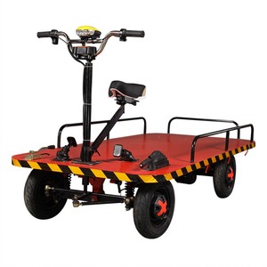 New Design Electric Platform Truck 4-<b>Wheel</b> Flat Steel Cart <b>for</b> Warehouse Handling <b>for</b> Restaurant Manufacturing Plant Home Use - Product Image 4