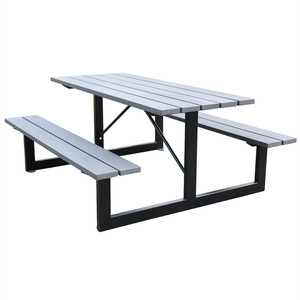 Đồ Nội Thất Ngoài Trời Thương Mại 6 Chân Bằng Gỗ Dã Ngoại Bàn Ăn Đồ Nội Thất Sân Vườn Đặt Bên Ngoài Patio Bàn Cà Phê Với Băng Ghế Dự Bị - Product Image 2