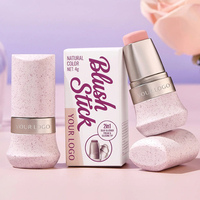 Stick blush 4g 2-en-1, double embout, longue tenue, maquillage naturel quotidien, fini mat, à base de plantes, OEM ODM, logo personnalisé