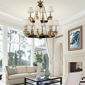 Plafonnier industriel noir en laiton et métal au style Vintage, design moderne, éclairage d'intérieur, luminaire décoratif de plafond, 12 lampes - Product Image 2