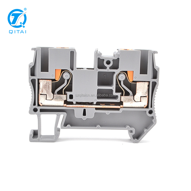 QPT6 1000V 41A Factory Supply 0.5-6mm² Wire Electrical Contact Copper China Terminal Block Push in Terminal Block Spring Type