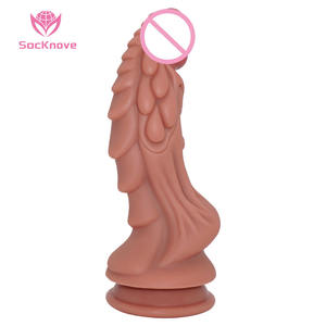 SacKnove بالجملة كوب شفط سميك 22 <span class=keywords><strong>Xxl</strong></span> مسنن مطاط ناعم قابل للإدخال لمس حقيقي شرجي لعبة جنس تنين حصان وحش قضيب دسار - Product Image 1