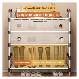 Zapatero Metálico Moderno Convertible, Zapatero Multicapa a Prueba de Polvo, <span class=keywords><strong>Mueble</strong></span> <span class=keywords><strong>para</strong></span> <span class=keywords><strong>Zapatos</strong></span> de Gran Capacidad <span class=keywords><strong>para</strong></span> <span class=keywords><strong>Entrada</strong></span>, Dormitorio y Hogar - Product Image 5