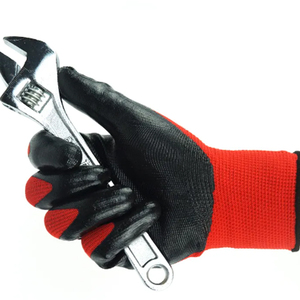 Gants <span class=keywords><strong>de</strong></span> travail <span class=keywords><strong>de</strong></span> sécurité en polyester blanc 13G et nitrile gris, équipement <span class=keywords><strong>de</strong></span> protection individuelle, taille S, personnalisables - Product Image 3